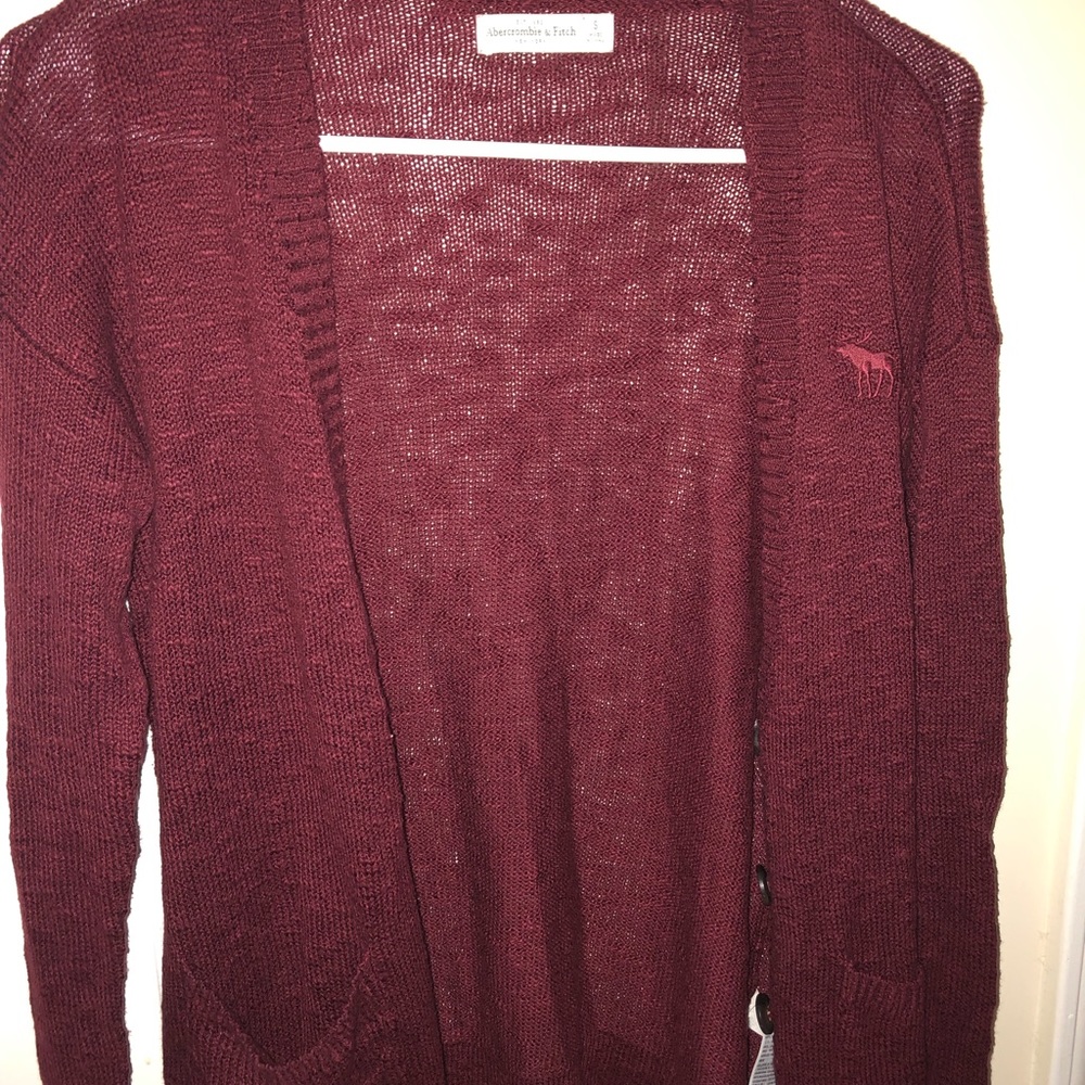 Women’s burgundy cardigan